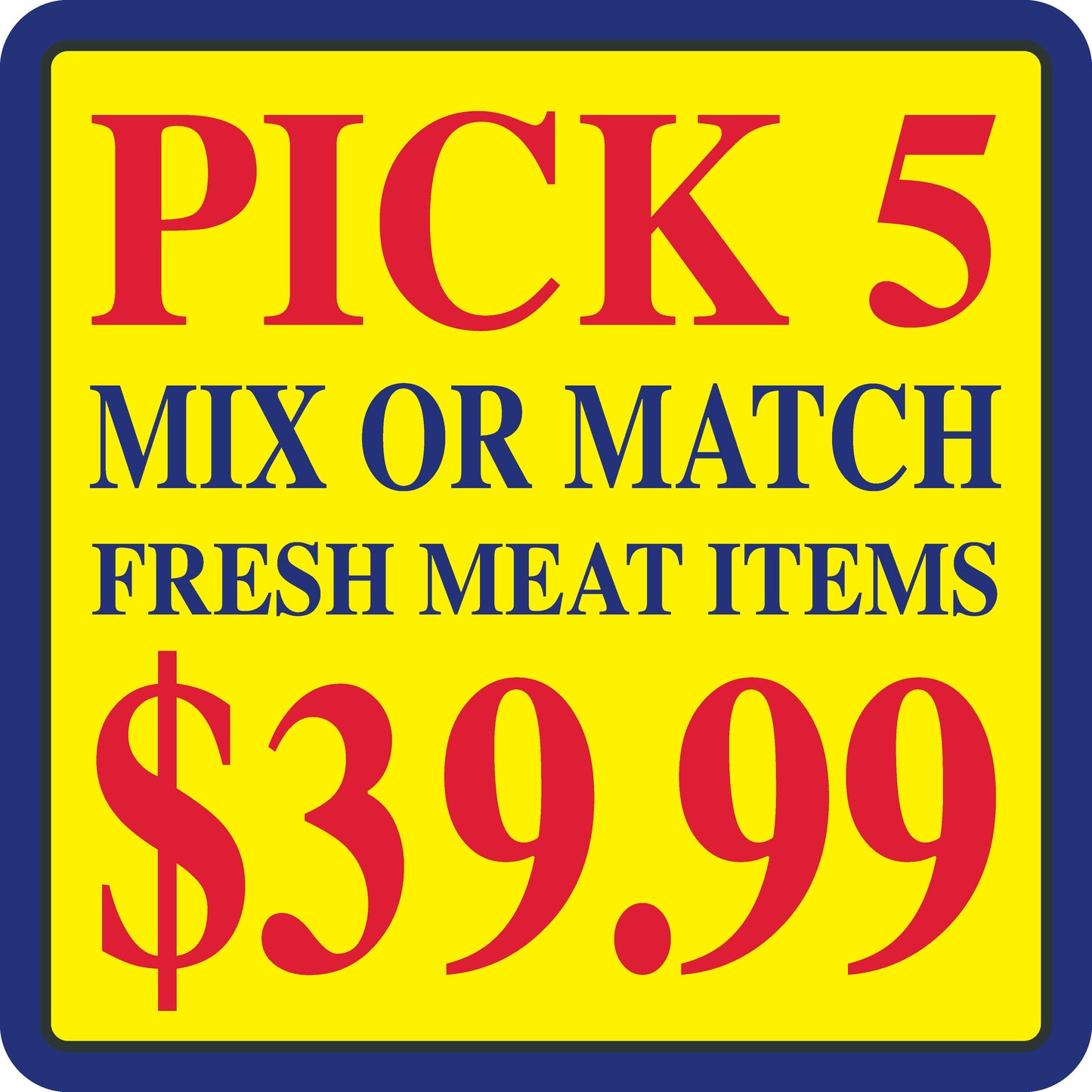 Pick 5 Mix or Match Label