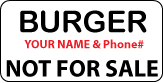 BURGER Labels Not For Sale