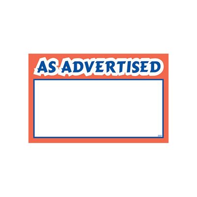 AS ADVERTISED Grocery Store Sign Blanks