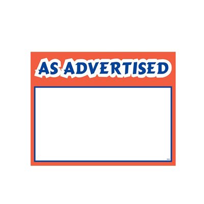 5.5" x 7" AS ADVERTISED Grocery Store Sign Blanks