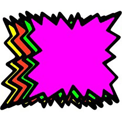 Burst 5" x 5" Blank Sign Cards - Variety Color Pack w/ Black Border