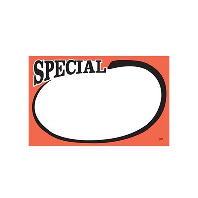5.5" x 3.5" Red/Black Burst Special Sign Card Blanks