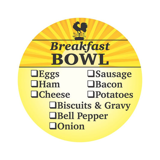 Breakfast Bowl Labels with Check Off Ingredients, Stickers