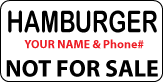 HAMBURGER Not For Sale Labels