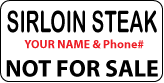 SIRLOIN STEAK Not For Sale Labels