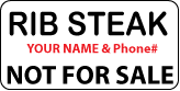 RIB STEAK Not For Sale Label