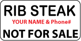 RIB STEAK Not For Sale Labels