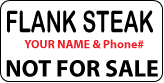 FLANK STEAK Not For Sale Label
