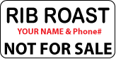RIB ROAST Not For Sale Label