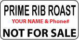 PRIME RIB ROAST Not For Sale Label