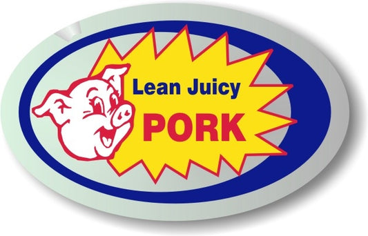 Lean Juicy Pork Foil Labels, Lean Juicy Pork Stickers