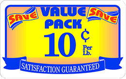 Value Pack Save 10 Cents Per Lb Labels, Stickers