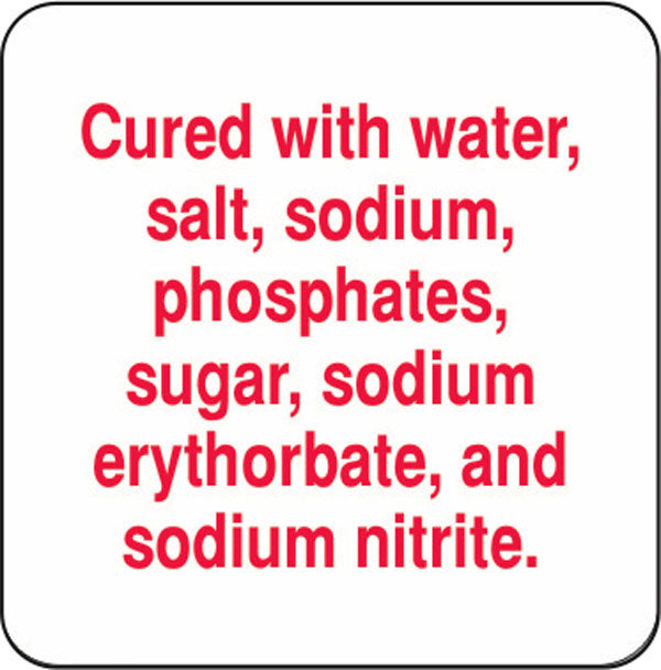 Cured Meat Ingredient Labels, Cured Meat Ingredient Stickers