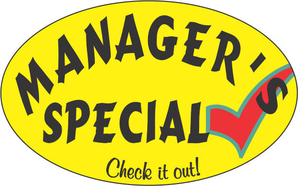 Manager's Special DayGlo Labels, Manager's Special Stickers