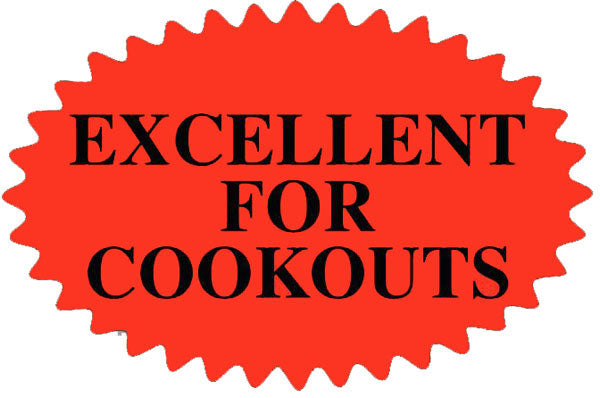 Excellent For Cookouts DayGlo Labels, Stickers