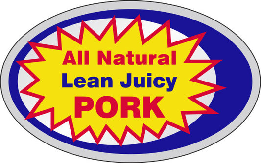 All Natural Lean Juicy Pork Foil Labels, Stickers