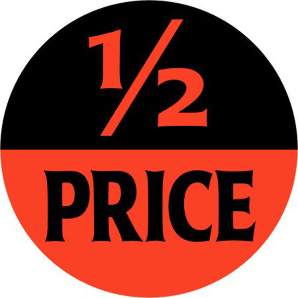 1/2 Price Labels, 1/2 Price Stickers