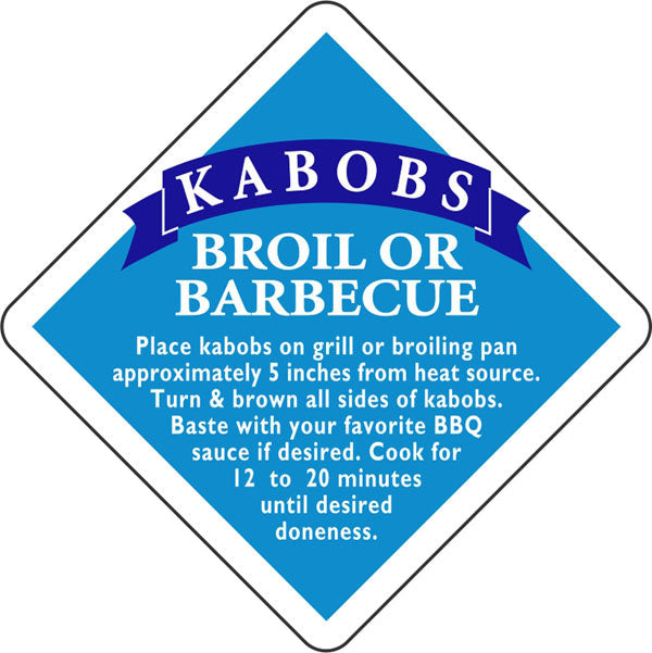 Kabobs Label - Kabobs Broil or Barbecue Labels