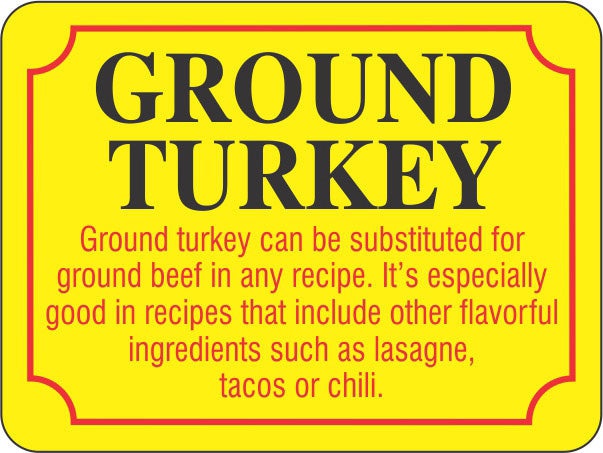 Ground Turkey Labels, Ground Turkey Stickers