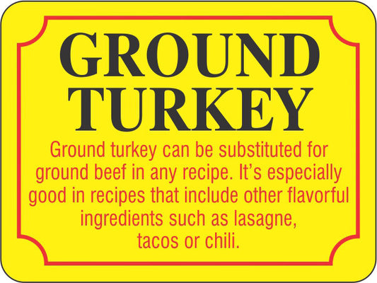 Ground Turkey Labels, Ground Turkey Stickers