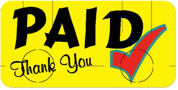 PAID Thank You Labels/Stickers with Tamperproofing