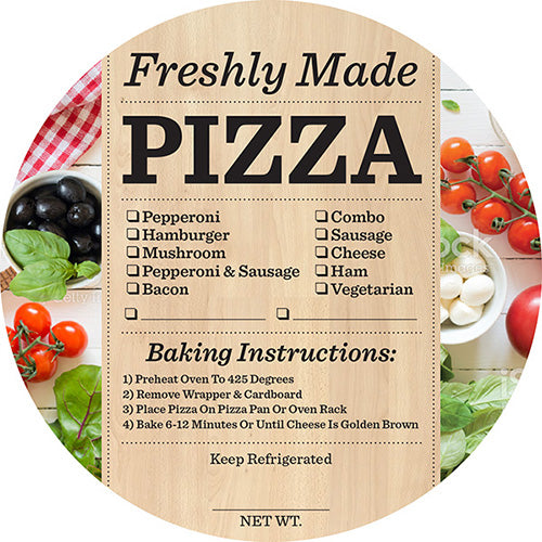 Pizza "Check Off" Ingredient Topping Labels, Pizza Stickers