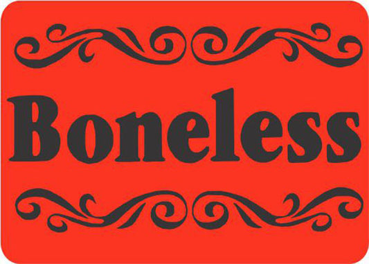 Boneless DayGlo Label, Boneless Stickers