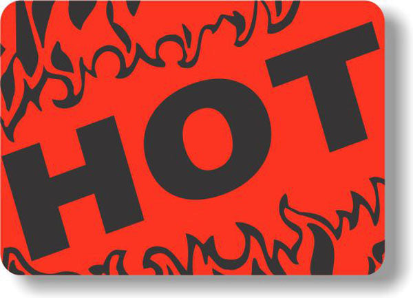 Hot DayGlo Labels, Hot Day-Glo Stickers