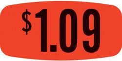 $1.09 Price Labels, $1.09 Price Stickers 1000/Roll