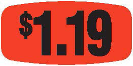 $1.19 Price Labels, $1.19 Price Stickers 1000/Roll