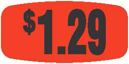 $1.29 Price Labels, $1.29 Price Stickers 1000/Roll
