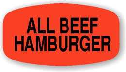 All Beef Hamburger Dayglo Labels, All Beef Hamburger Stickers