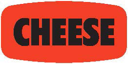 Cheese Dayglo Labels, Cheese Flavor Stickers