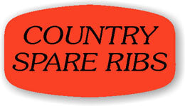 Country Spare Ribs DayGlo Labels, Country Spare Ribs Stickers