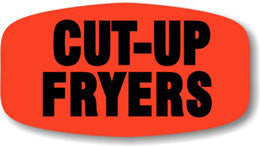 Cut Up Fryers DayGlo Labels, Cut Up Fryer Stickers