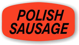 Polish Sausage DayGlo Labels, Polish Sausage Stickers