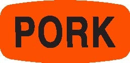 Pork Dayglo Labels, Pork Stickers