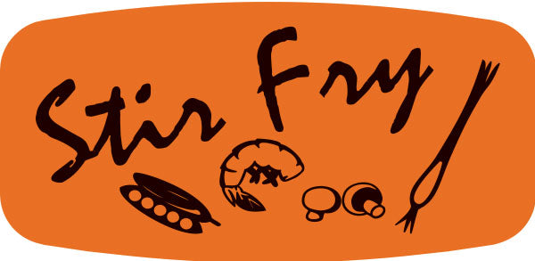Stir Fry DayGlo Labels, Stir Fry Stickers