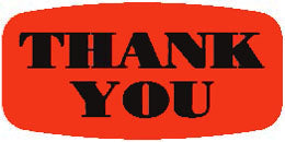 Thank You DayGlo Labels, Thank You Stickers