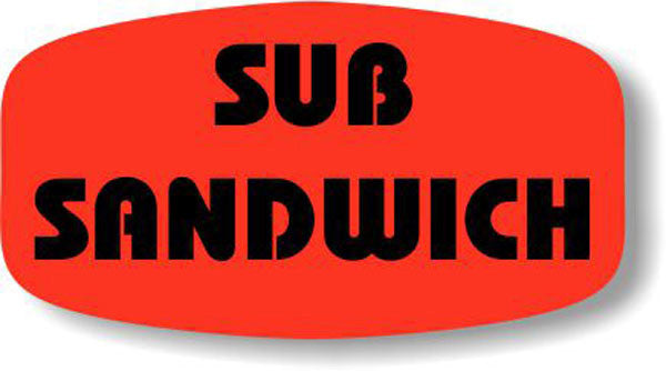 Sub Sandwich DayGlo Labels, Sub Sandwich Stickers