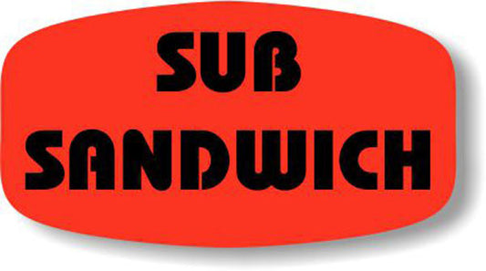 Sub Sandwich DayGlo Labels, Sub Sandwich Stickers