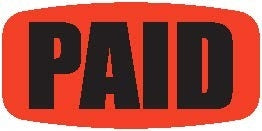 Paid DayGlo Labels, Paid Labels, Paid Stickers