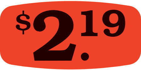 $2.19 Price Labels, $2.19 Price Stickers 1000/Roll