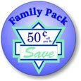 Family Pack Save 50 Cents Per Lb Labels, Stickers