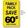 Family Pack Save 60 Cents Per Lb Labels, Stickers