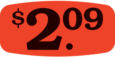 $2.09 Price Labels, $2.09 Price Stickers 1000/Roll