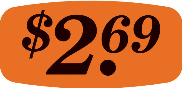$2.69 Price Labels, $2.69 Price Stickers 1000/Roll