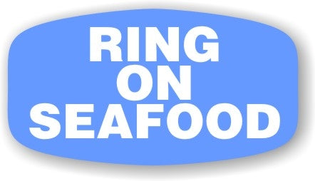 Ring on Seafood DayGlo Labels, Ring on Seafood Stickers