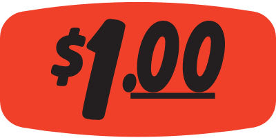 $1.00 Red Orange DayGlo Price Labels, $1 Price Stickers 1000/Roll –  ScaleLabels.com