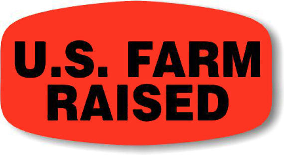 US Farm Raised DayGlo Labels, Stickers